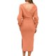 thumbnail image 3 of Vestido informal de mujer con cuello en V y espalda escotada: diseño elegante para todas las estaciones, lavable a máquina, tallas S-XL, largo 105-108 cm., 3 of 5