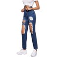 thumbnail image 4 of Women's Ripped Boyfriend Jeans Distressed Denim Ankle Length Jeans, 4 of 6