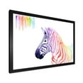 thumbnail image 2 of Designart 'Portrait of Rainbow Zebra On White' Farmhouse Framed Art Print, 2 of 4