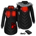 thumbnail image 2 of Women's ActionHeat Black Cincinnati Bengals 5V Battery Heated Long Puffer Full-Zip Hoodie Jacket, 2 of 7