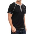 thumbnail image 4 of Playera Casual Moda Henley Waffle Manga Corta Para Hombre, 4 of 7