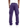 thumbnail image 7 of VALSEEL Sweatpants for Men with Multiple Pockets Elastic Drawstring Waist Loose Fit Casual Cargo Pants Straight-Leg Trousers for Daily Wear Purple S, 7 of 7
