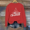 thumbnail image 6 of Christmas Shirts for Women Xmas Christmas Tree Print Sweatshirt Crew Neck Pullover Sweater Blouses Comfort Casual Fleece Xmas Holiday Top, 6 of 6