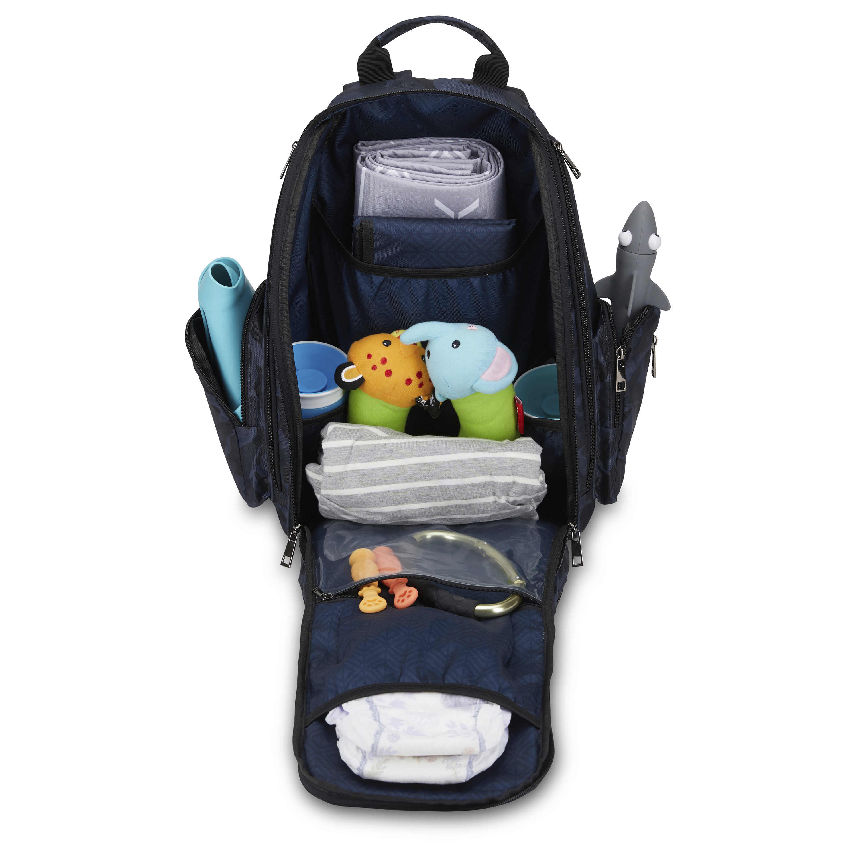 Monbebe Infant Diaper Bag Backpack with Changing Pad, Navy Camo - image 3 of 15
