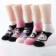 thumbnail image 4 of Calcetines de algodón puro para niños, calcetín de Anime Sanrios Hellokittys Kuromi Kawaii, cómodos, transpirables, bonitos dibujos animados, calcetines de barco para niños y niñas, 4 of 5