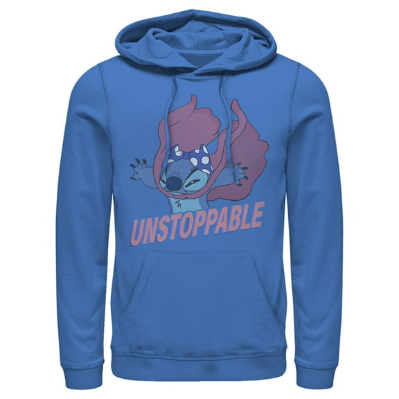 Men's Lilo & Stitch Unstoppable Stitch Pull Over Hoodie Royal Blue X Large