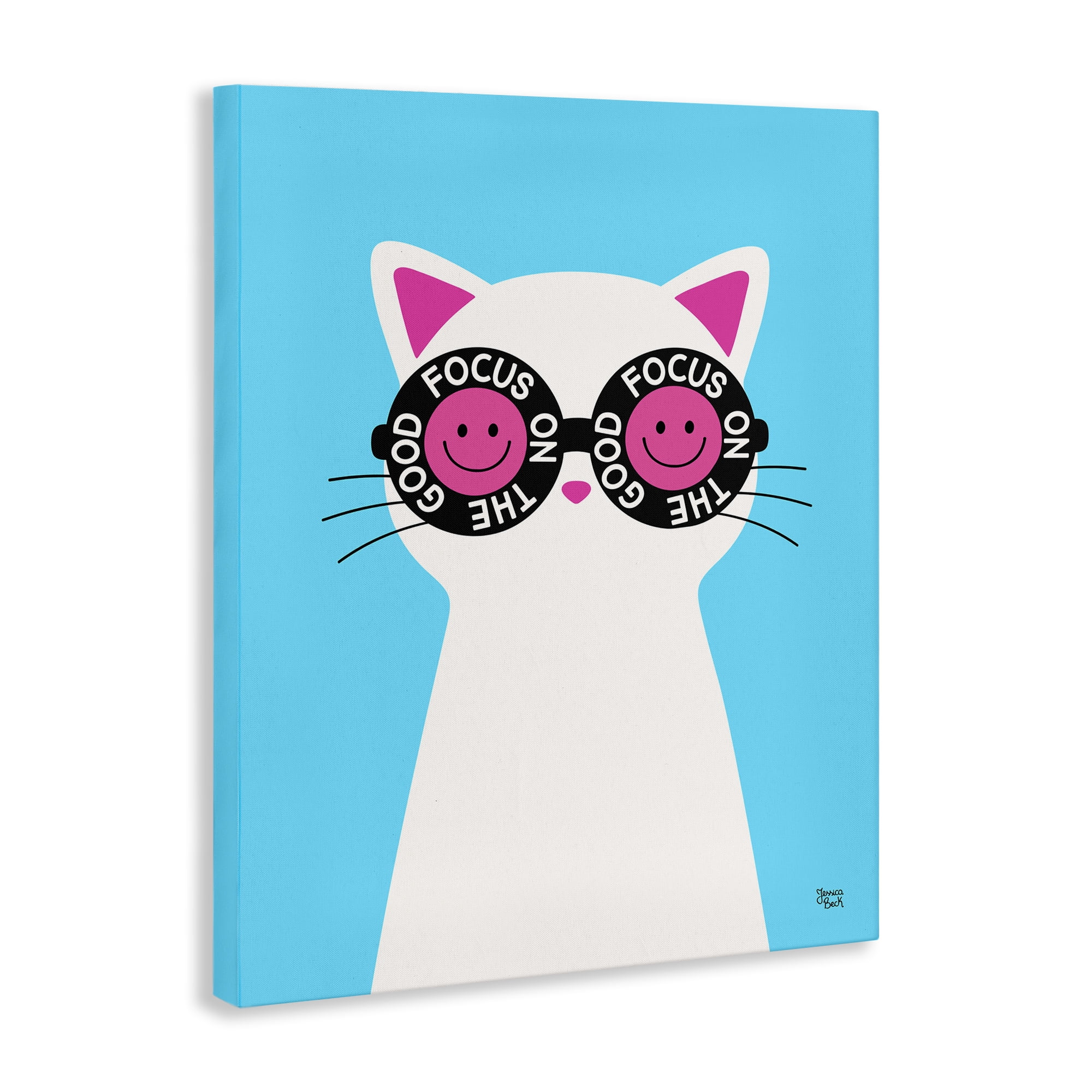 Stupell Industries Focus On Good Cat Animals Painting Wrapped Canvas Art Print Wall Art, 16 x 20