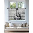thumbnail image 4 of Sheer Curtains 45 Inch Length, Black Grey Guitar Semi Sheer Curtains Light Filtering Window Treatment, Vintage Musical Guitar Sheet Abstract Privacy Voile Drapes for Living Room Bedroom 52x45 Inch, 4 of 7