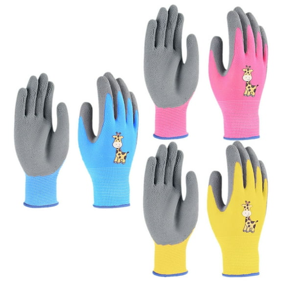 HONMEET Lightweight Breathable Latex Work Gloves for Gardening, Planting, and Outdoor Tasks, 3 Pairs