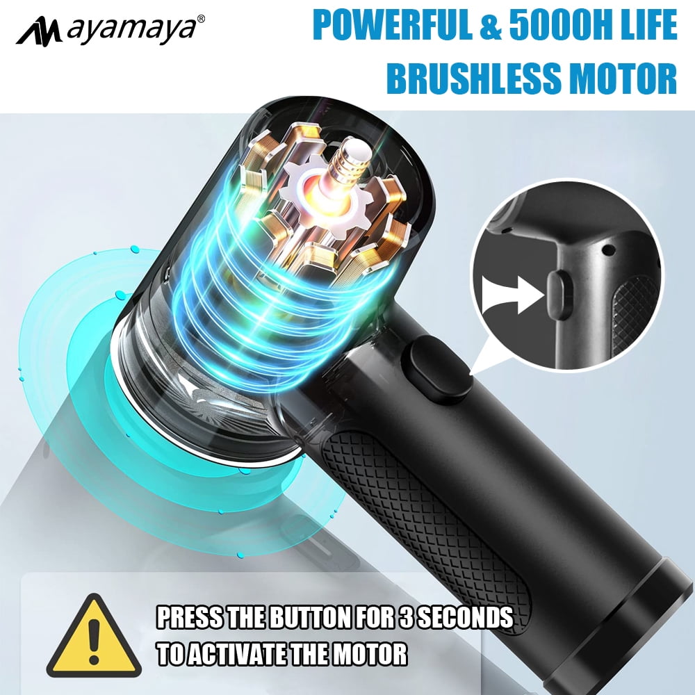 AYAMAYA Compressed Air Duster with 3 Speed Mode, USB Type-C Rechargeable Wireless Keyboard Handheld Cleaner for Office Computer