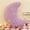 Purple, variant on HKEJIAOI 15.74Inch Moon Shaped Plush Pillow Soft Flocked Cushion for Bed Sofa Car, Gift for Girls Women Bedroom Decor Support Pillow