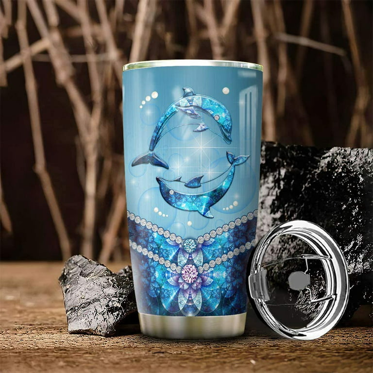 20oz Birthday Gifts for Women, Mom Friend Gifts for Women Birthday Unique  Inspirational Gifts Dolphin to Mom Tumbler Cup with Lid, Double Wall Vacuum  Insulated Travel Coffee Mug 