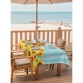 thumbnail image 2 of Outdoor Tablecloth with Umbrella Hole for Patio/Picnic/Party/Camping, Sunflower Waterproof Table Cloth Rectangle Table Cover Washable, Yellow Summer Botanical Blue Striped Farmhouse (60"x 102"), 2 of 8