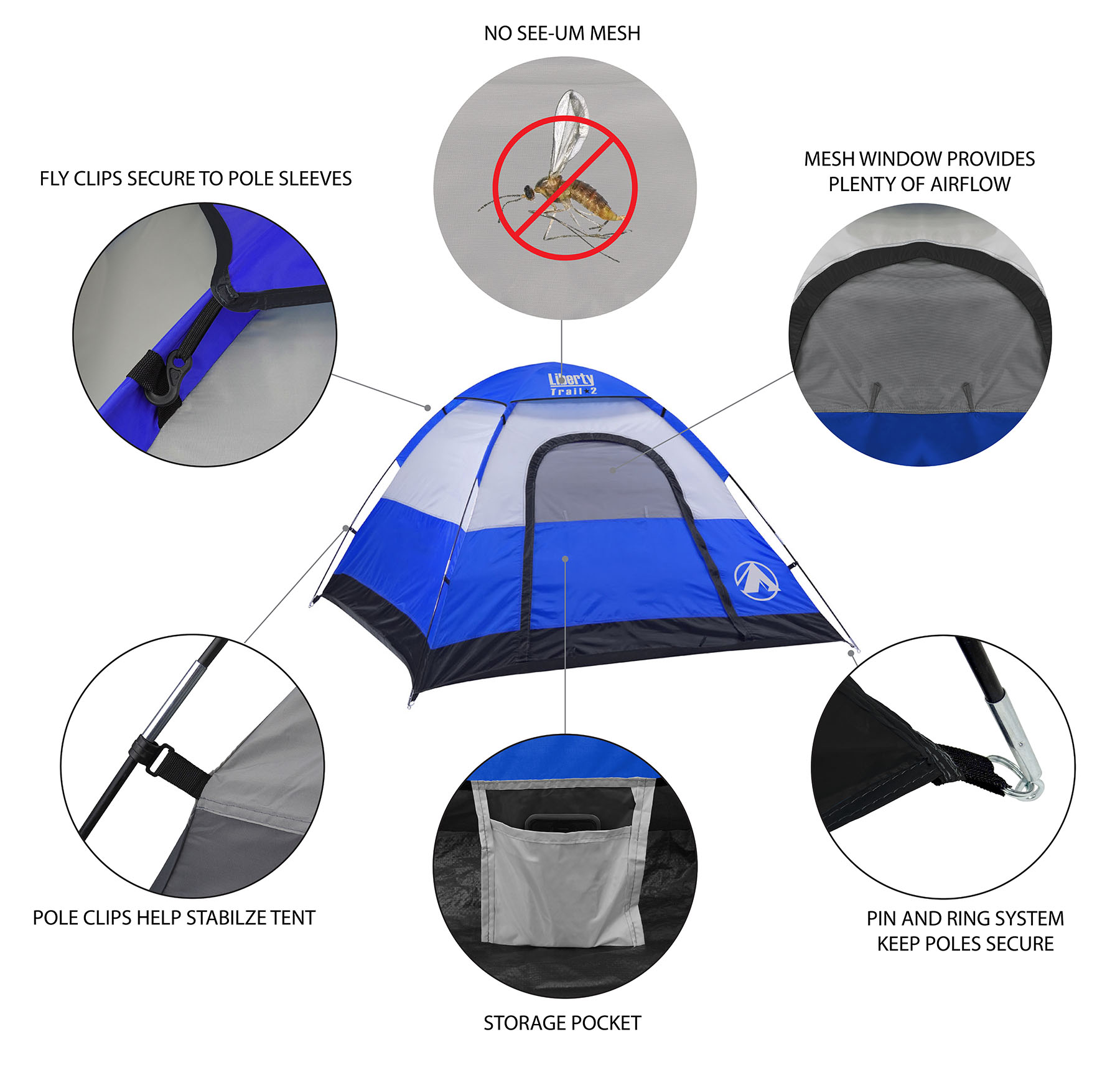 GIGATENT 7 X 7 3 PERSON 3 SEASON Dome TENT waterproof UV resistant - image 4 of 11
