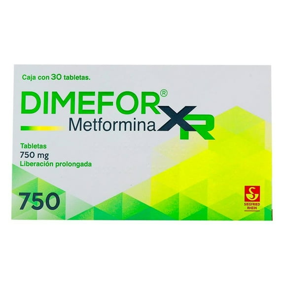 Dimefor XR 750 mg 30 tabletas de liberación prolongada