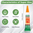 thumbnail image 3 of Super Glue WOUSEDO 48 x 3 g, adhesivo transparente y fuerte, 3 of 6