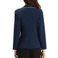 thumbnail image 3 of INSPIRE CHIC Women's Work Blazer Double Breasted Work Suit Jacket M Navy Blue, 3 of 4