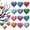 Red, variant on Valentine's Day Heart Pendants 12-Piece Set, Diamond-Textured Hanging Ornaments for Wedding, Party & Gift Decoration, Multi-Color Shimmering Accents