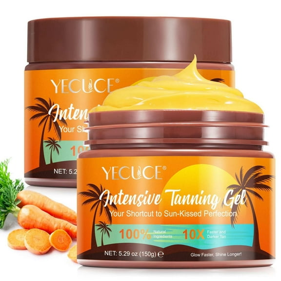 Yecuce Intensive Tanning Cream, Natural Ingredients, for Sunbed Outdoor Sun Tanning, 5.29 oz