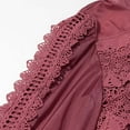 thumbnail image 5 of Winter Dresses for Women Lace Wedding Guest Dresses Solid Color Lantern Sleeve Button Round Neck Long Formal Dress, 5 of 8