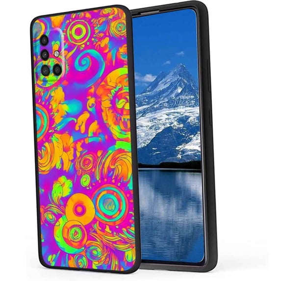 Compatible with Samsung Galaxy A71 4G Phone Case, Abstract-Psychedelia-Hippie-14 Case Silicone Protective for Teen Girl Boy Case for Samsung Galaxy A71 4G