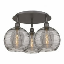 Innovations Lighting - Athens Deco Swirl - 3 Light Flush Mount In Industrial