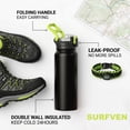 thumbnail image 4 of SURFVEN 27 oz Vacuum Insulated Stainless Steel Water Bottle with 3-in-1 Lid, Black, 4 of 8
