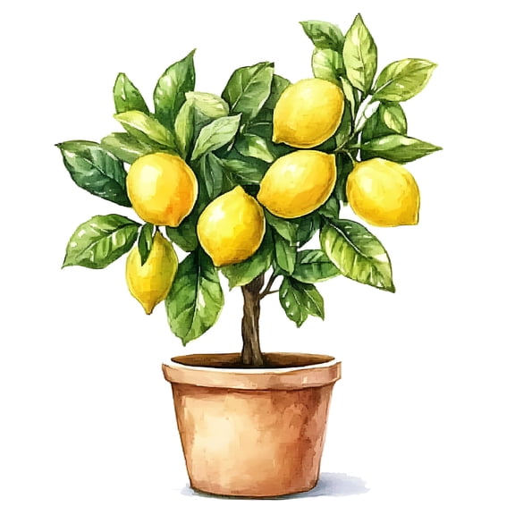 Lemon Tree Potted Sticker Kitchen Wall Decal Citrus Fruit Decor Self-Adhesive Removable Surface Art Home Botanical Accent Piece
