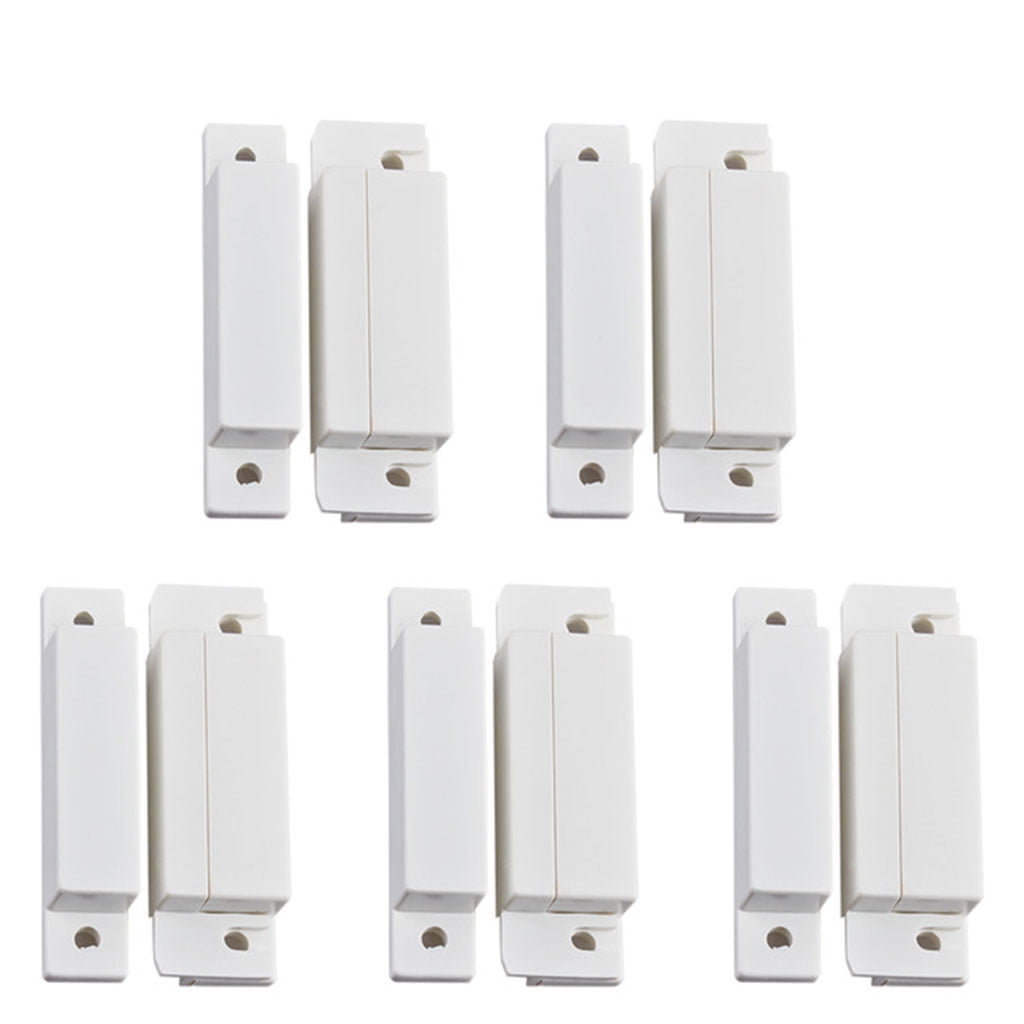 Dairzitv MC-31 Surface Mount Wired NC Door Contact Sensor Alarm Magnetic Reed Switch White 5 Pair 