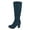 DARK/BLUE, variant on DREAM PAIRS Women Suede/Pu Classic Chunky Heel Platform Knee High and Up Boots MIDLEG GREY Size 11
