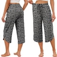 thumbnail image 2 of Ekouaer Womens Pajama Pants Capri 2026 Wide Leg Lounge Pj Pants Summer Comfy Drawstring Pajama Bottoms with Pockets, 2 of 5