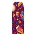 thumbnail image 4 of Womens Mardi Gras Pants Graphic Mask Print Holiday Party Lounge Pants Drawstring Wide Leg Pants for Women with Pockets, 4 of 4