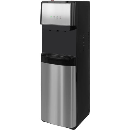 U-SHARE Bottom Loading Water Cooler Dispenser, 5 Gallon Bottles - Hot, Cold & Room Water Dispenser with 3-Temperature, Child Safety Lock, Removable Drip Tray, Black & Stainless