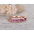 thumbnail image 5 of HeartsAndYou 2ct Natural Pink Sapphire Band Milgrain Half Eternity 100% 14k SOLID Rose Gold, 5 of 9