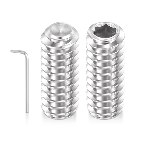Uxcell 15pcs Cup Point Hex Socket Set Screws - [#10-24x1/2 ] 18-8 Stainless Steel Headless Allen Head Grub Set Screw with Hex Key Wrench for Door Handle Bathroom Fixture & Towel Rack