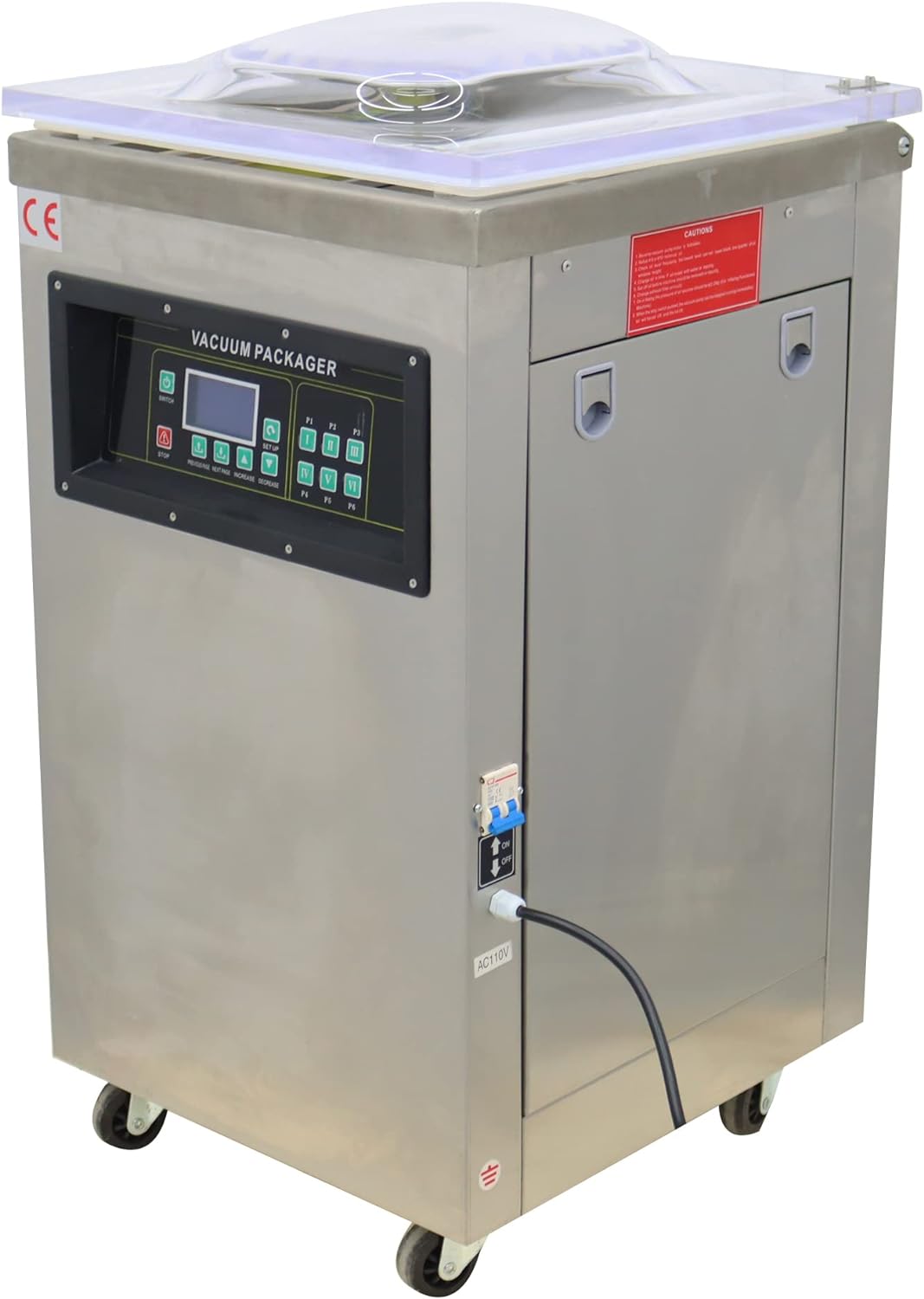 EQCOTWEA Single Chamber Vacuum Packaging Machine Digital Display Sealers Sealing Length 15.7"