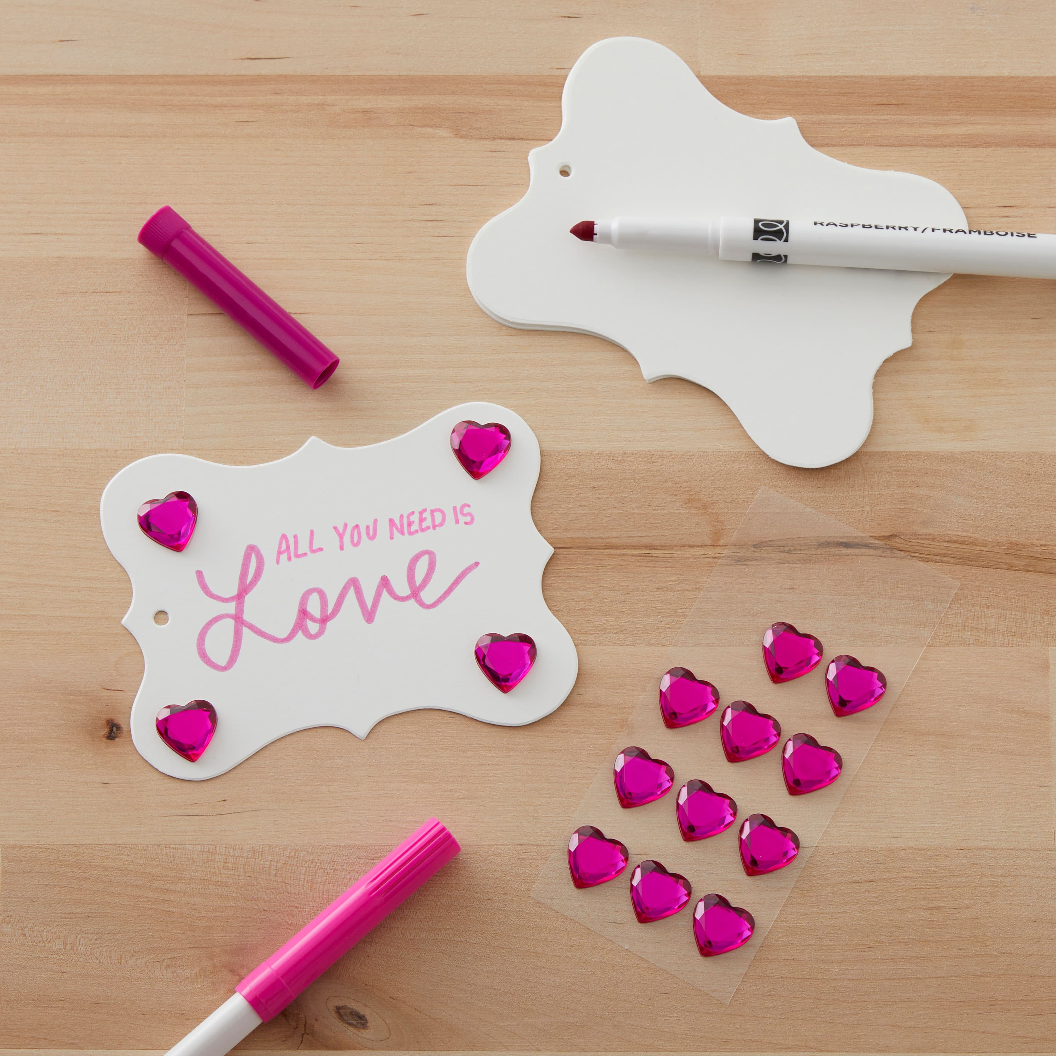 Recollections Pink Heart Rhinestone Stickers, 12 Packs: 15 ct. (180 total)