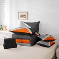 thumbnail image 5 of YST Geometric Triangle Bed In A Bag, 7-Piece, Queen Size, Orange Dark Grey Light Grey Bedding Set, Modern Art Style, 5 of 5