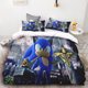 thumbnail image 3 of Juego de funda nórdica de 3 piezas con estampado de animación digital 3D de Sonic, suave, textil para el hogar, 100 % poliéster, tamaño king, regalo para adolescentes, decoración del hogar, 3 of 5