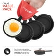 thumbnail image 4 of Modern Innovations Mini Black Cast Iron Skillet Set with Silicone Mitt (4 Count) - 3.5 Inch Pans, Pre Seasoned Small Skillets for Baked Cookie/Brownie or Cooked Eggs, 4 of 8