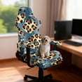 thumbnail image 2 of TSOVTHRID Denim Leopard Print 4 Pieces Gaming Chair Cover Stretchable Computer Chair Seat Slipcovers Universal Fit Gaming Chair Slipcovers with Armrest Covers, 2 of 7