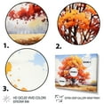 thumbnail image 3 of Designart "Golden Canopy Red Oak Tree Majesty II" Floral Floater Framed Wall Art Living Room, 3 of 7