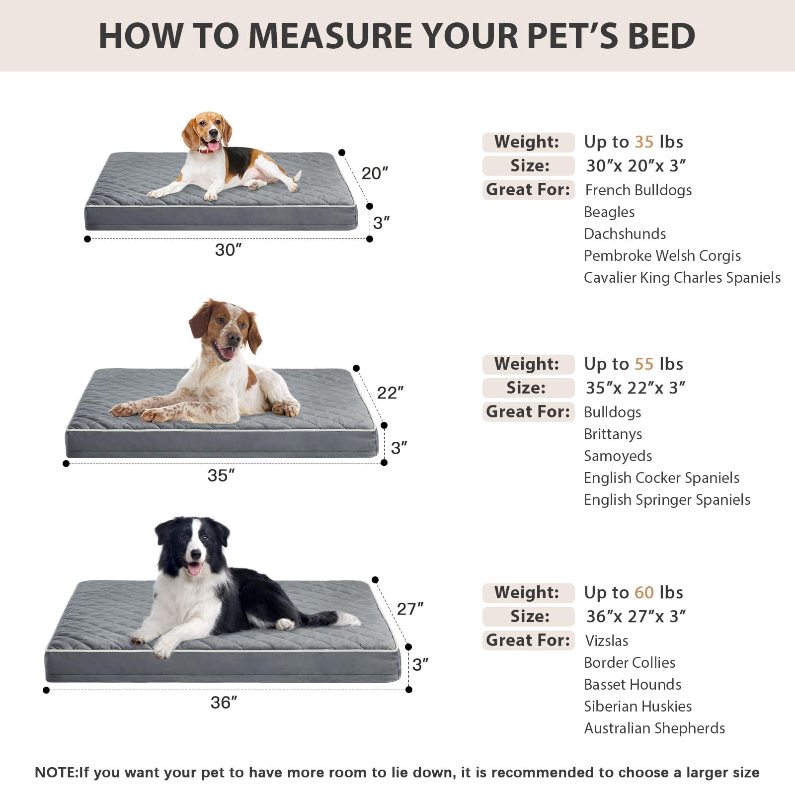 Dog Bed Medium Size  Waterproof Dogs With Removable Washable Cover Multi-needle Quilting Crate