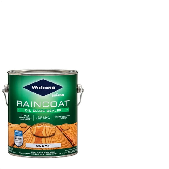 4 Pack, Clear, Wolman RainCoat Oil Base Exterior Wood Sealer- Gallon