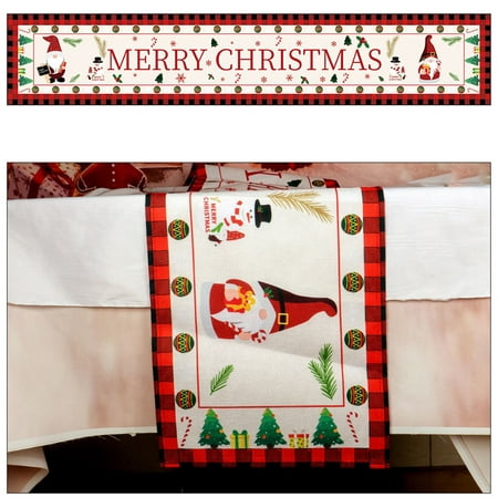 

RKSTN Christmas Home Decor Supplies Cotton Linen Table Runners Creative Christmas Tablecloths 71inch Table Runner Table Decor Lightning Deals of Today - Summer Savings Clearance on Clearance