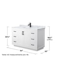 thumbnail image 5 of Wyndham Collection Miranda 54" Metal&Wood Single Bathroom Vanity in White/Black, 5 of 6