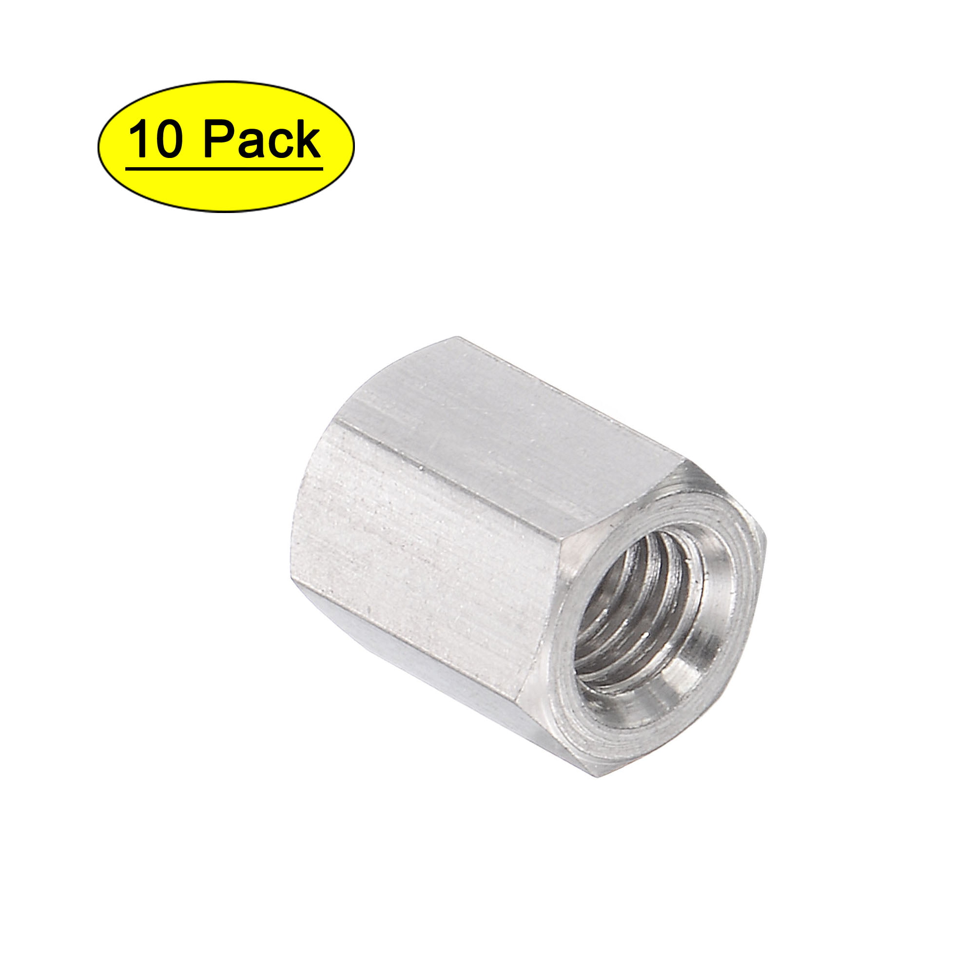 uxcell M3 x 0.5-Pitch 10mm Length 304 Stainless Steel Metric Hex Coupling Nut 10-Pack 