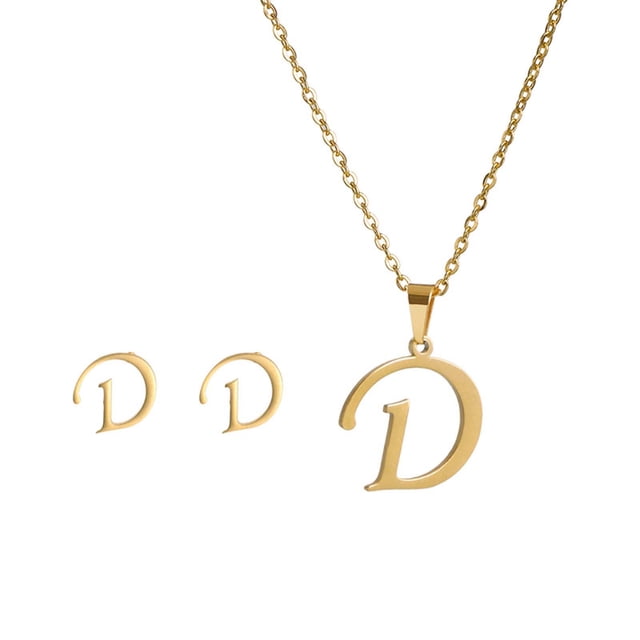 Daisyyozoid Wholesale Mode Femmes Cadeau Chaîne Pendentif Colliers Boucles d'Oreilles 26 Lettres Anglaises