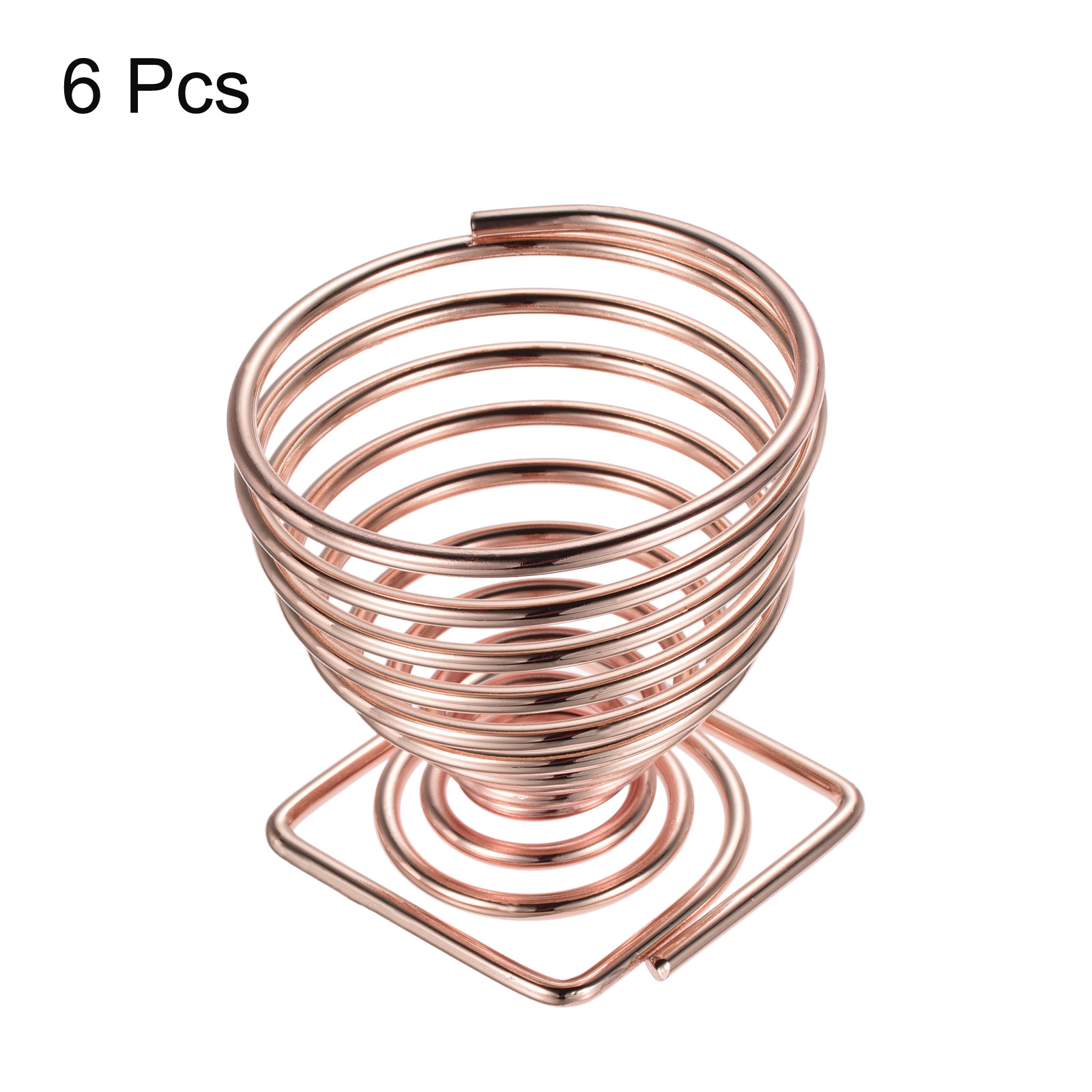 Uxcell 1.7" x 1.7" x 2" Air Plant Holder, 6 Pack Plant Stand Rack Pot Containers for Home Wedding, Rose Gold - image 3 of 6