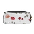 thumbnail image 2 of YFYANG Leather Portable Travel Small Makeup Bag, Multifunctional Storage Bag, Red Watercolorl Floral Pattern Cosmetic Bag, 2 of 4